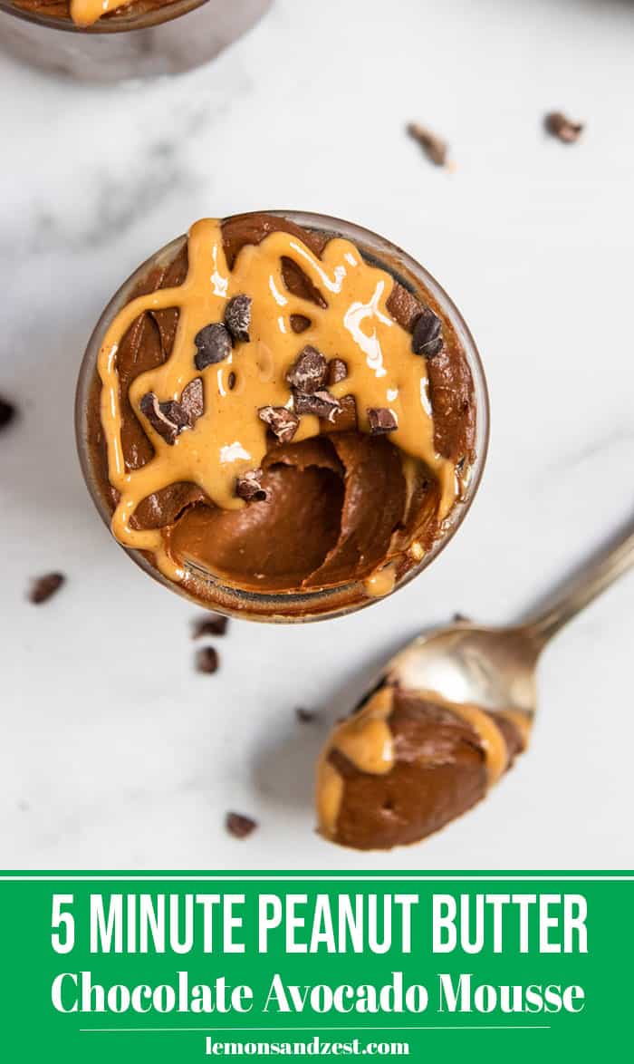 Peanut Butter Chocolate Avocado Mousse Pin.