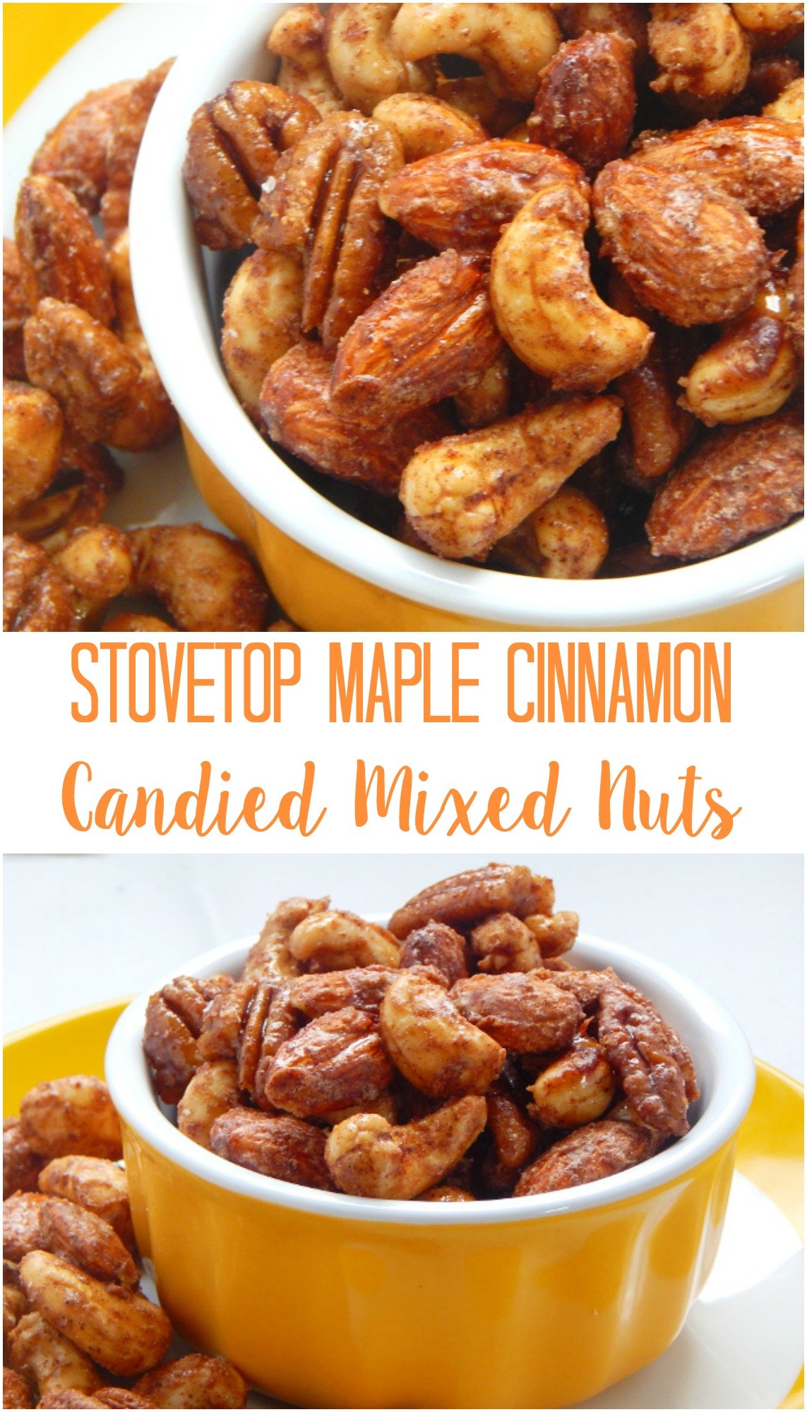 Stove-top Maple Cinnamon Candied Mixed Nuts | Lemons + Zest