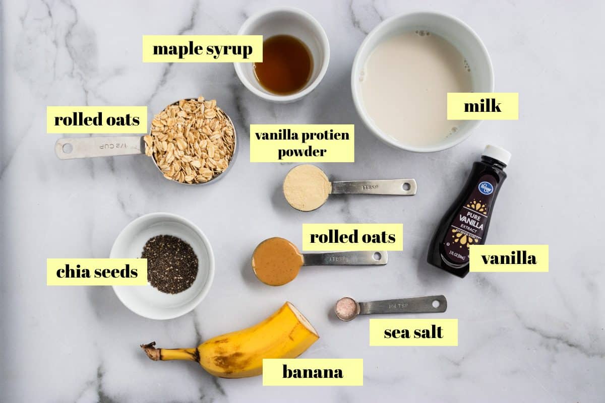 Peanut Butter Banana Protein Overnight Oats Lemons Zest