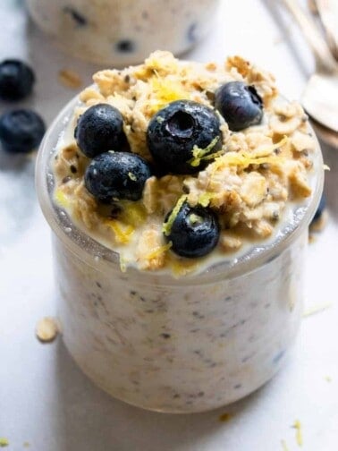 Blueberry lemon overnight oats.