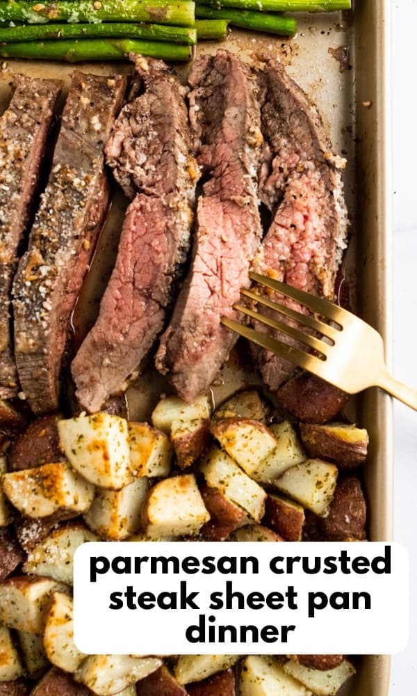 Parmesan Crusted Steak and Potato Sheet Pan Dinner | Lemons + Zest