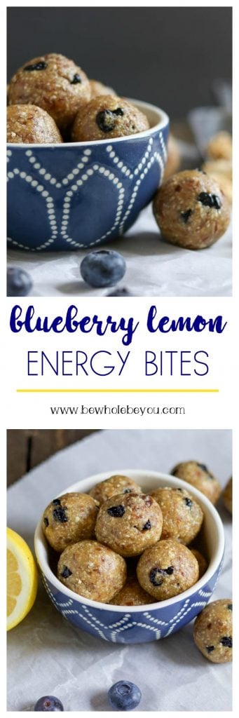 If you love blueberry and lemon together, you will love these energy bites! Sweetened with medjool dates and full of energizing cashews. Turn your energy bite game up a bit! Bewholebeyou.com