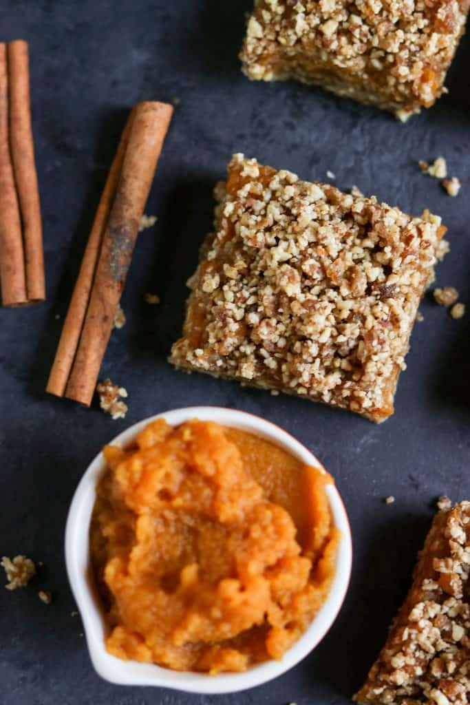 No Bake Pumpkin Crumble Bars. 