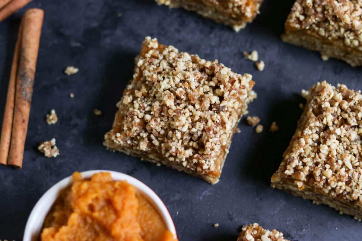 No Bake Pumpkin Crumble Bars