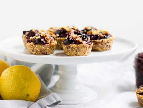 No Bake Blueberry Lemon Mini Tarts. Fresh lemon zest tops these chia blueberry jam bites of refreshing goodness. Simple and no bake will have everyone happy!
