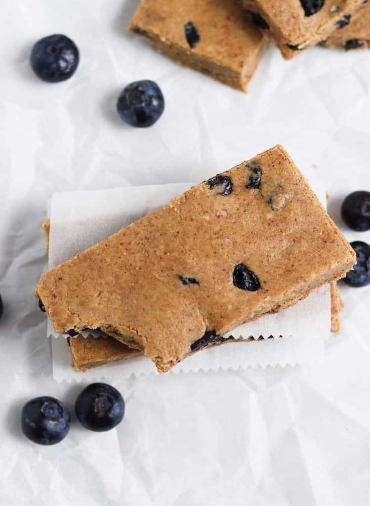 No Bake Blueberry Muffin Protein Bars. 