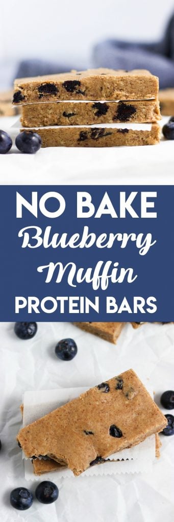 No Bake Blueberry Muffin Protein Bars. 