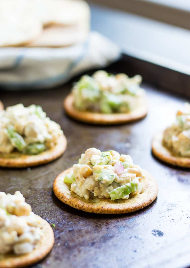 Vegan Tuna Salad on crackers
