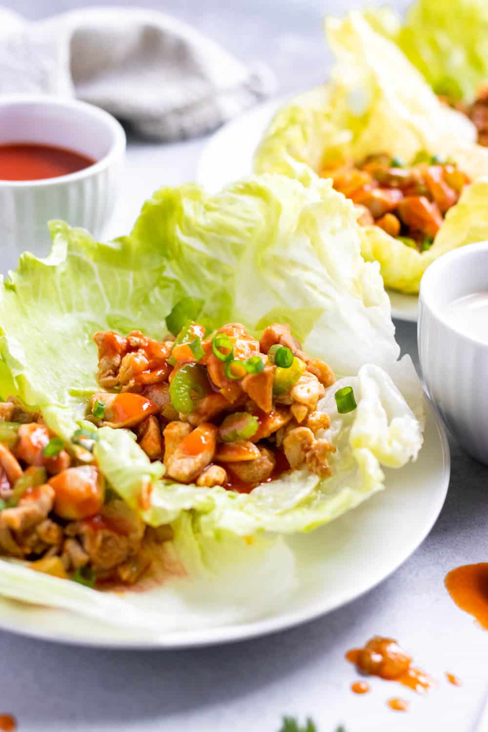 Buffalo Chicken Lettuce Wraps