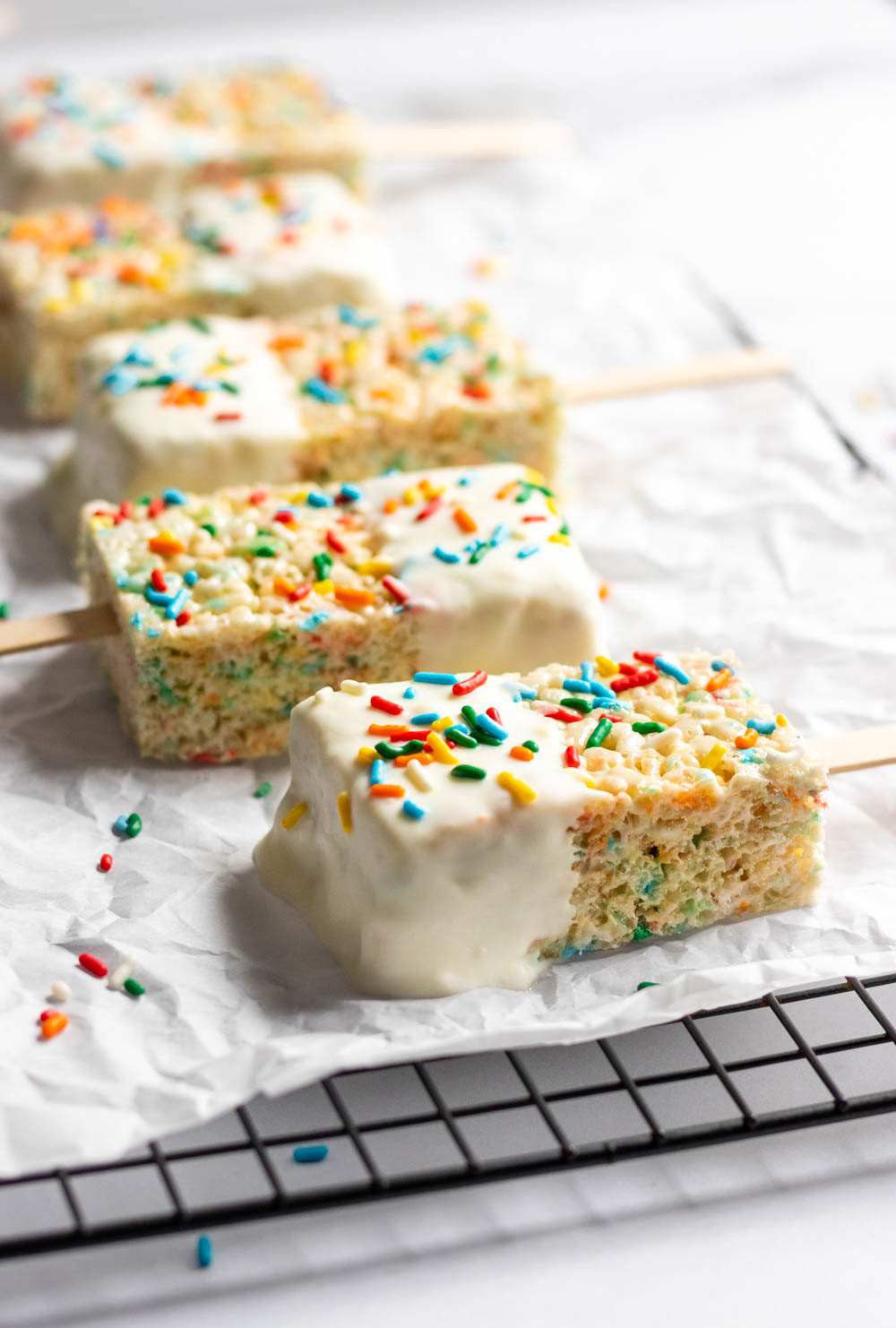 Funfetti Rice Krispie Treat Pops | Lemons + Zest