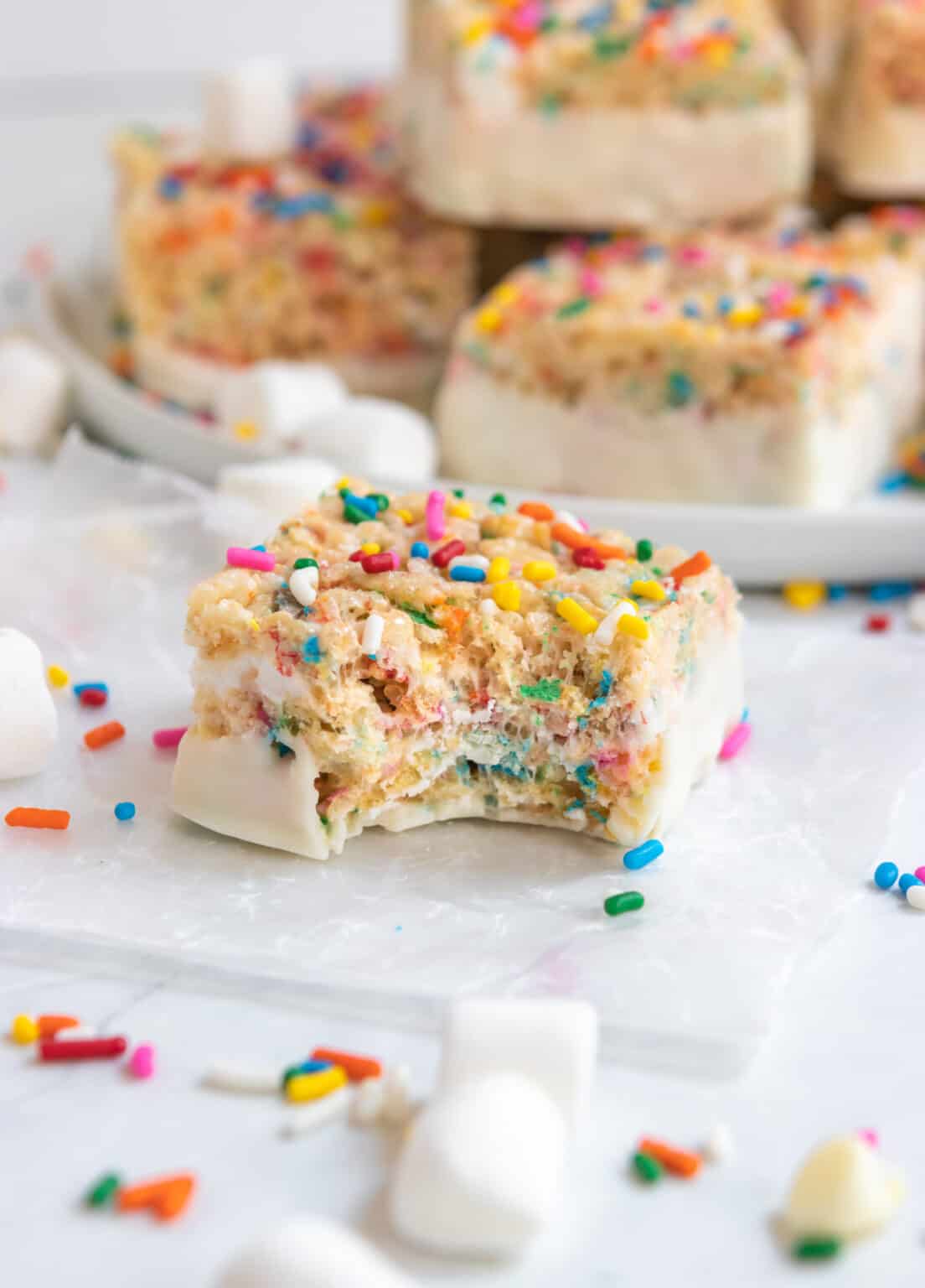 Funfetti Rice Krispie Treats With White Chocolate Lemons Zest