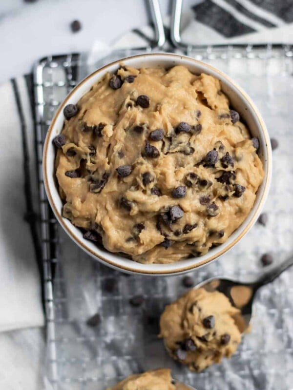 Chickpea Cookie dough in bowl.
