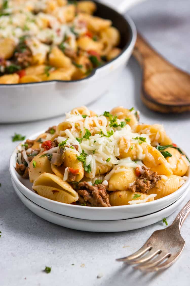 Simple Ground Beef Pasta Skillet Dinner | Lemons + Zest