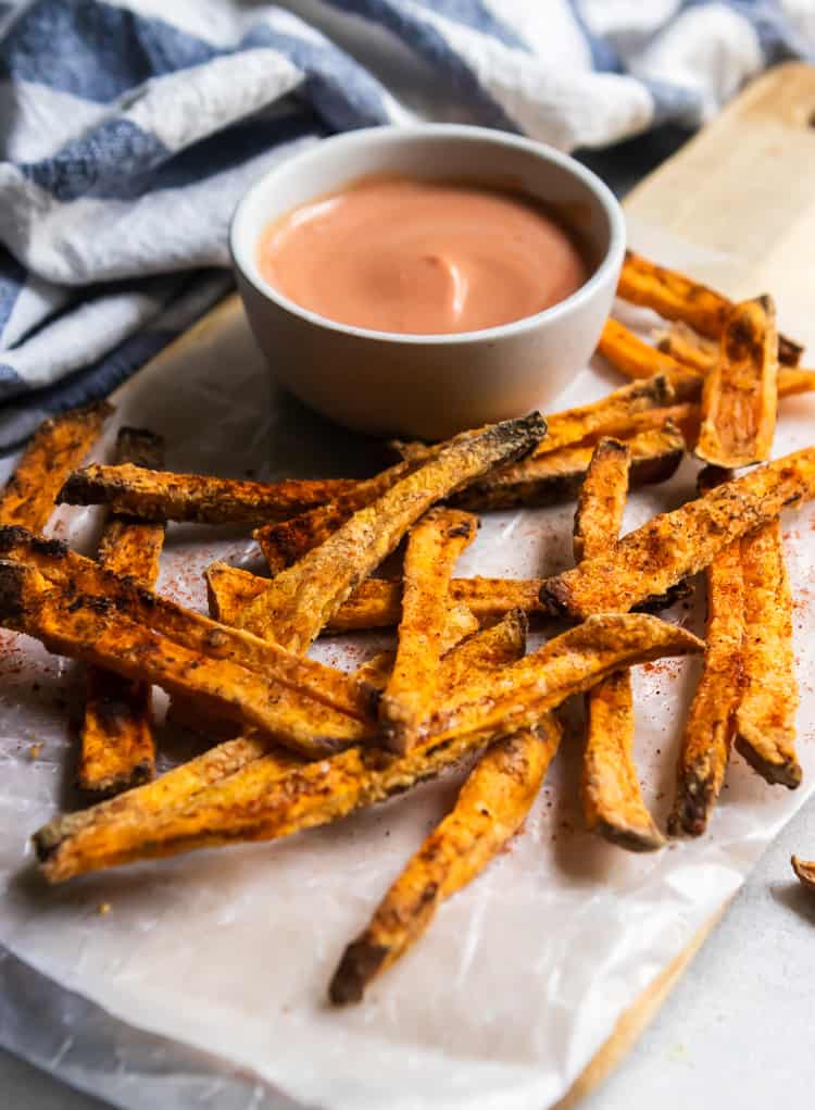 Sweet Potato Fries with dipping sauce.
