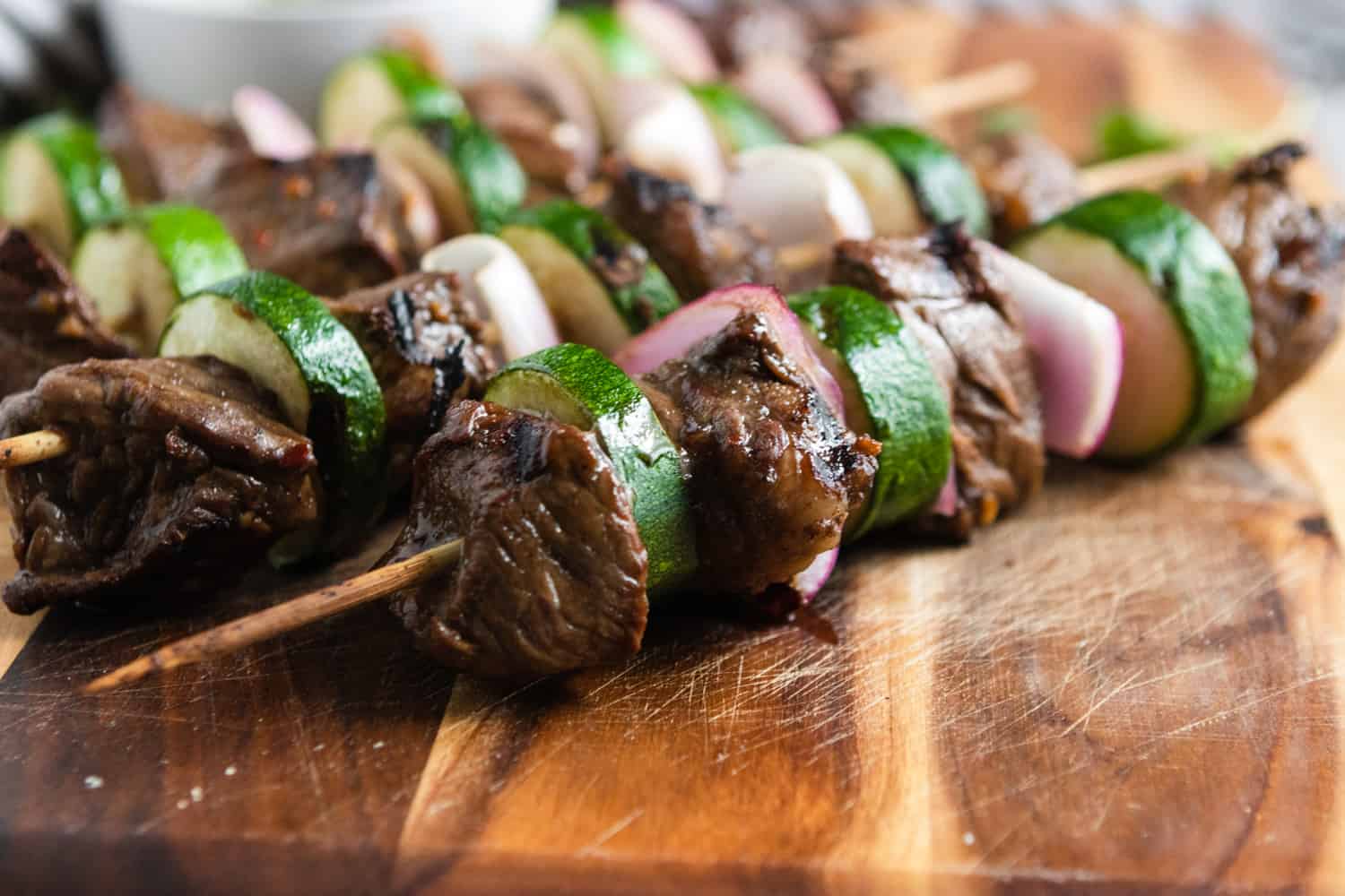 Grilled steak Kabobs.