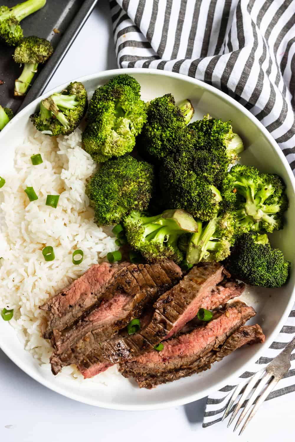 15 Minute Marinated Sheet Pan Steak and Broccoli Dinner