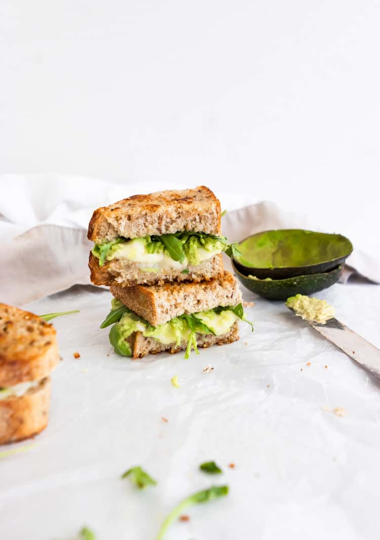 Havarti Grilled Cheese with Mashed Avocado + Baby Arugula | Lemons + Zest