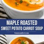 Sweet potato soup in bowl.