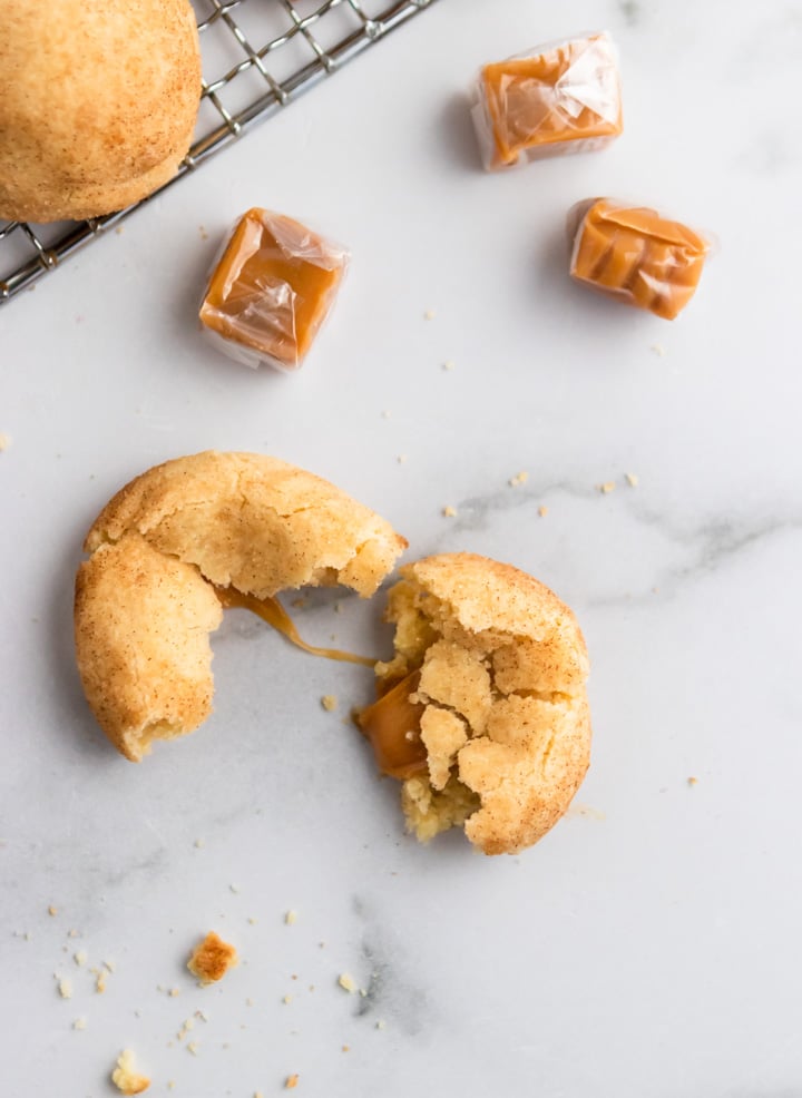 Easy Caramel Filled Snickerdoodle Recipe | Lemons + Zest