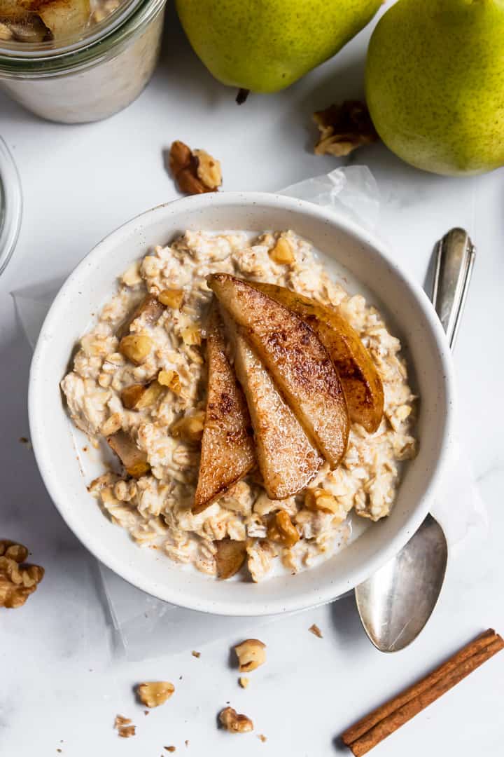 Spiced Pear Overnight Oatmeal.