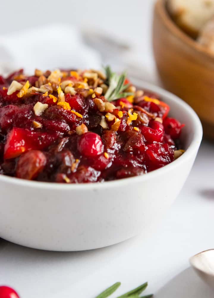 Cranberry Chutney with pecans and orange zest.