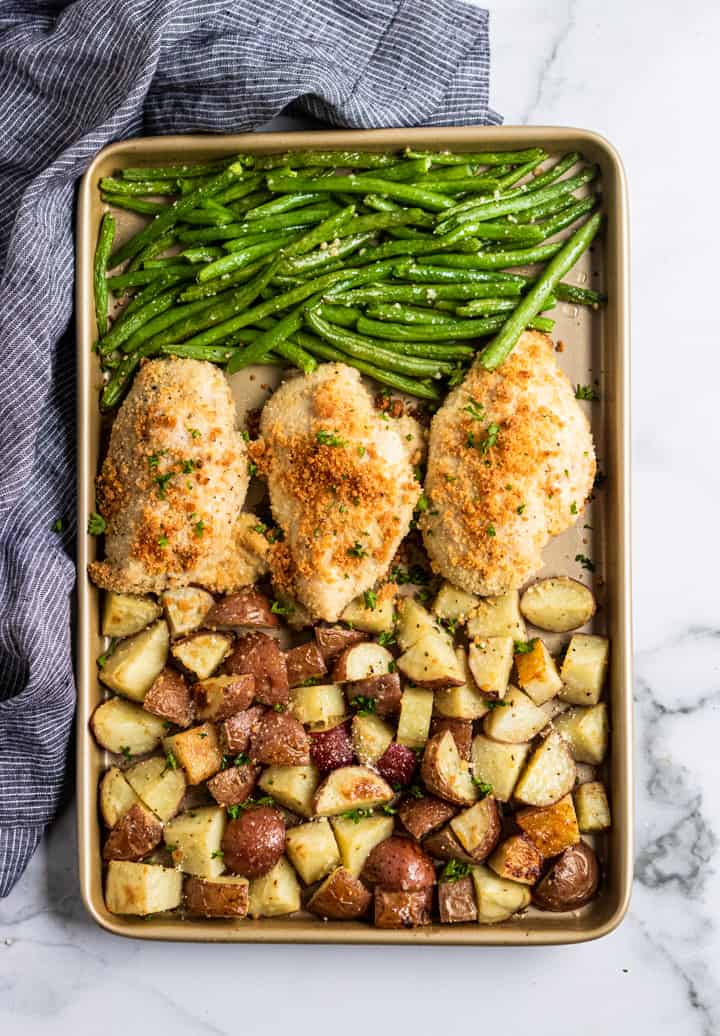  Parmesan Crusted Chicken Sheet Pan Dinner