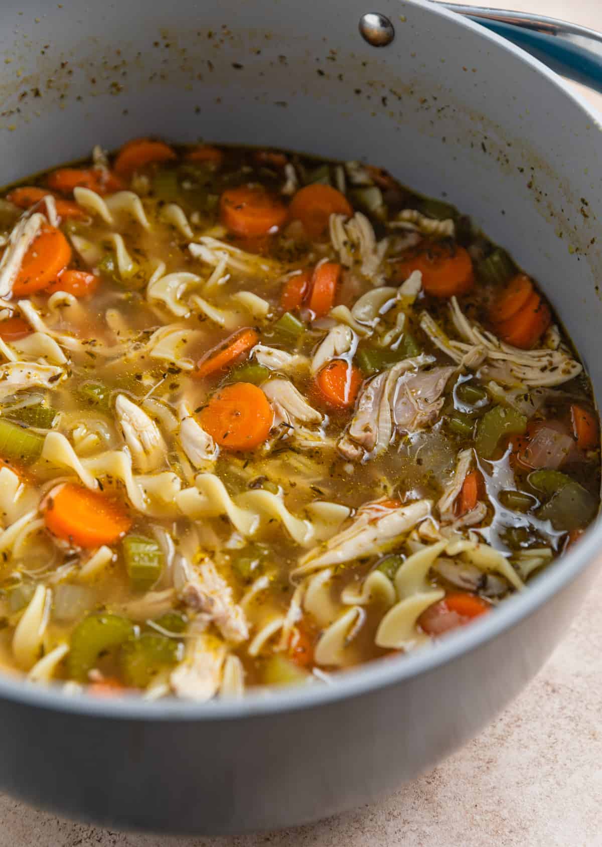 Easy Rotisserie Chicken Noodle Soup | Stove Top & Slow Cooker