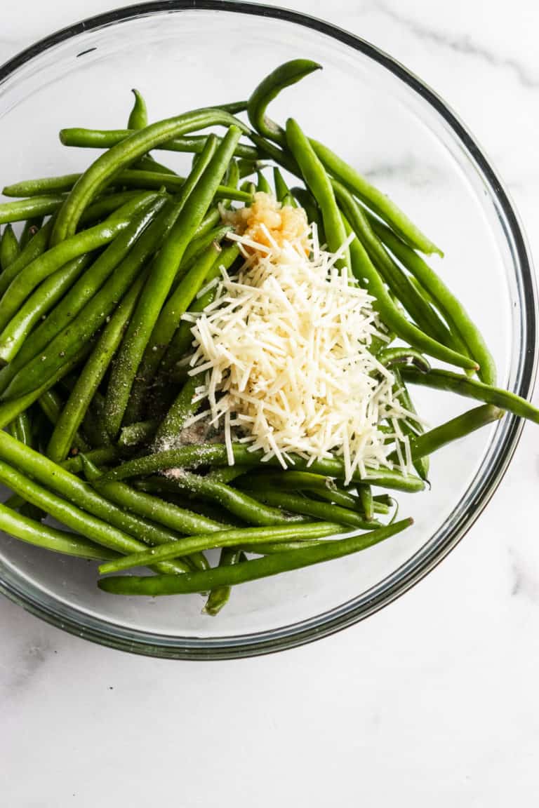 Easy Roasted Parmesan Green Beans Lemons + Zest