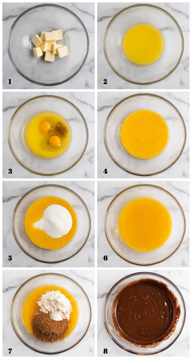 Steps to make brownie layer visuals.