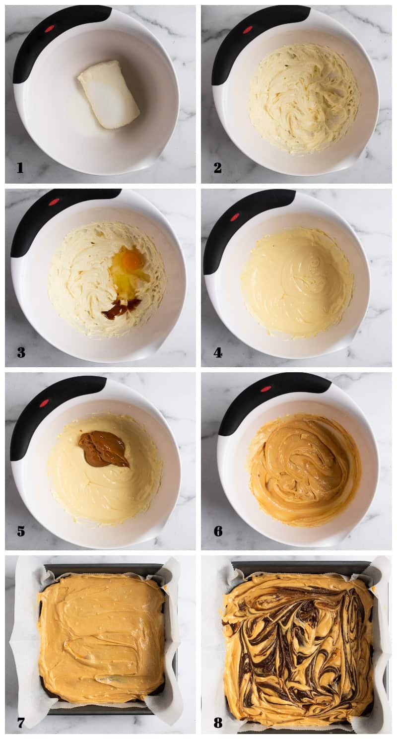 Steps to make cheesecake layer.