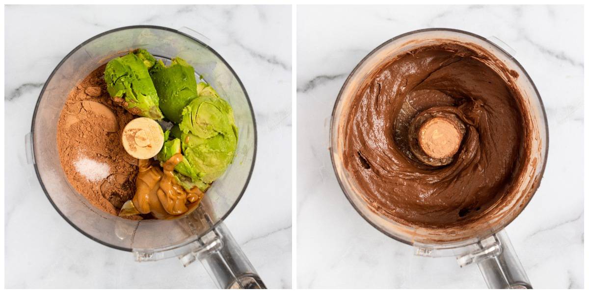 Steps to make Peanut Butter Chocolate Avocado Mousse.