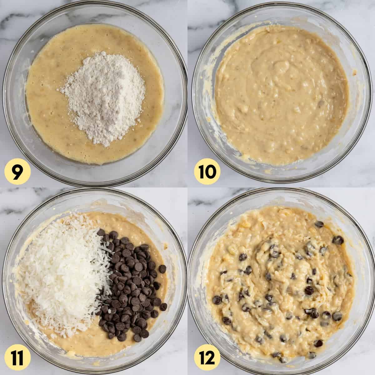Process shots of recipe 9 through 12.