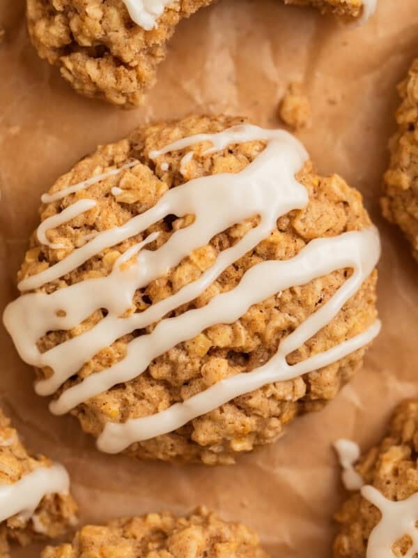 Cinnamon breakfast cookies on parchment.