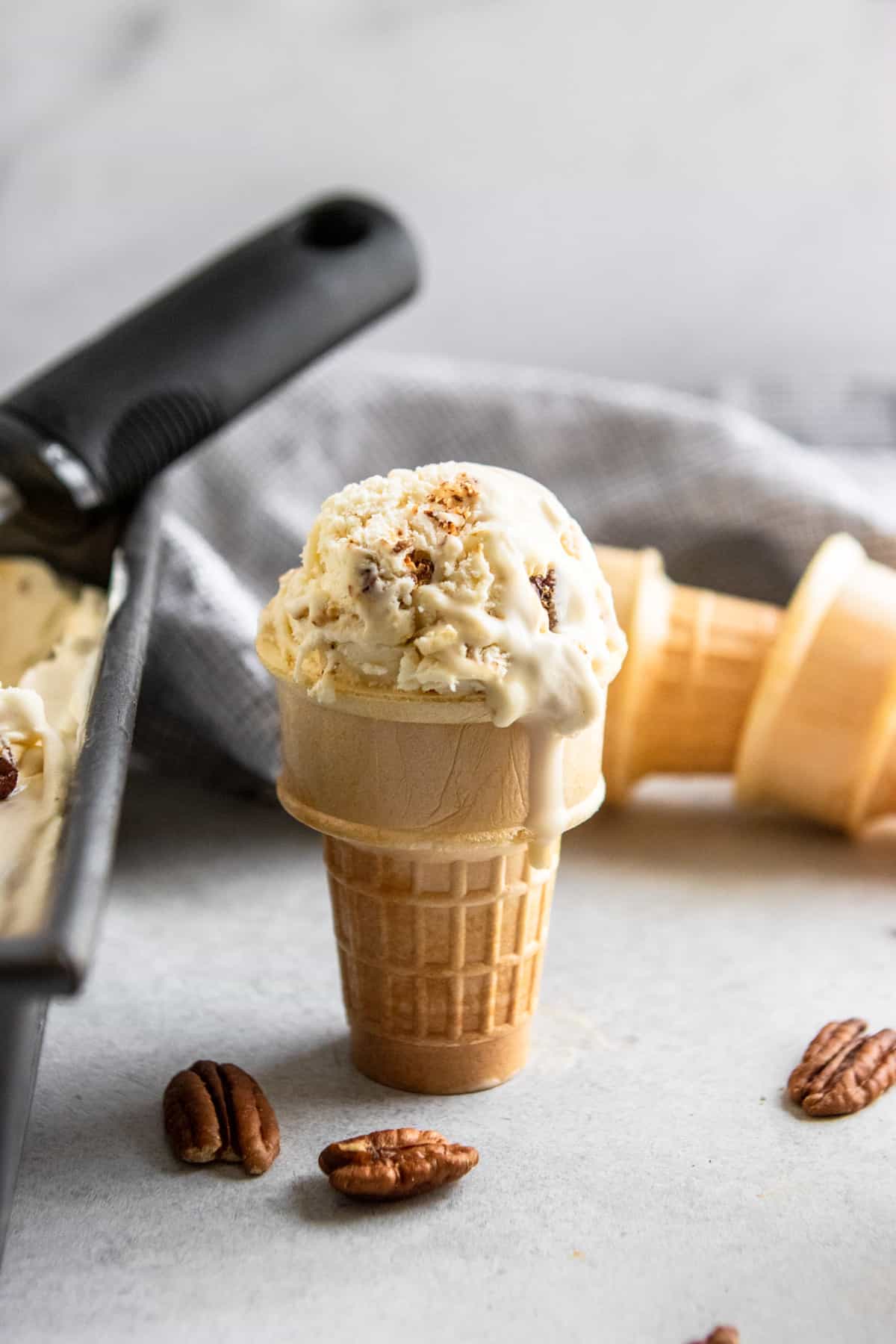 No Churn Homemade Butter Pecan Ice Cream Lemons + Zest