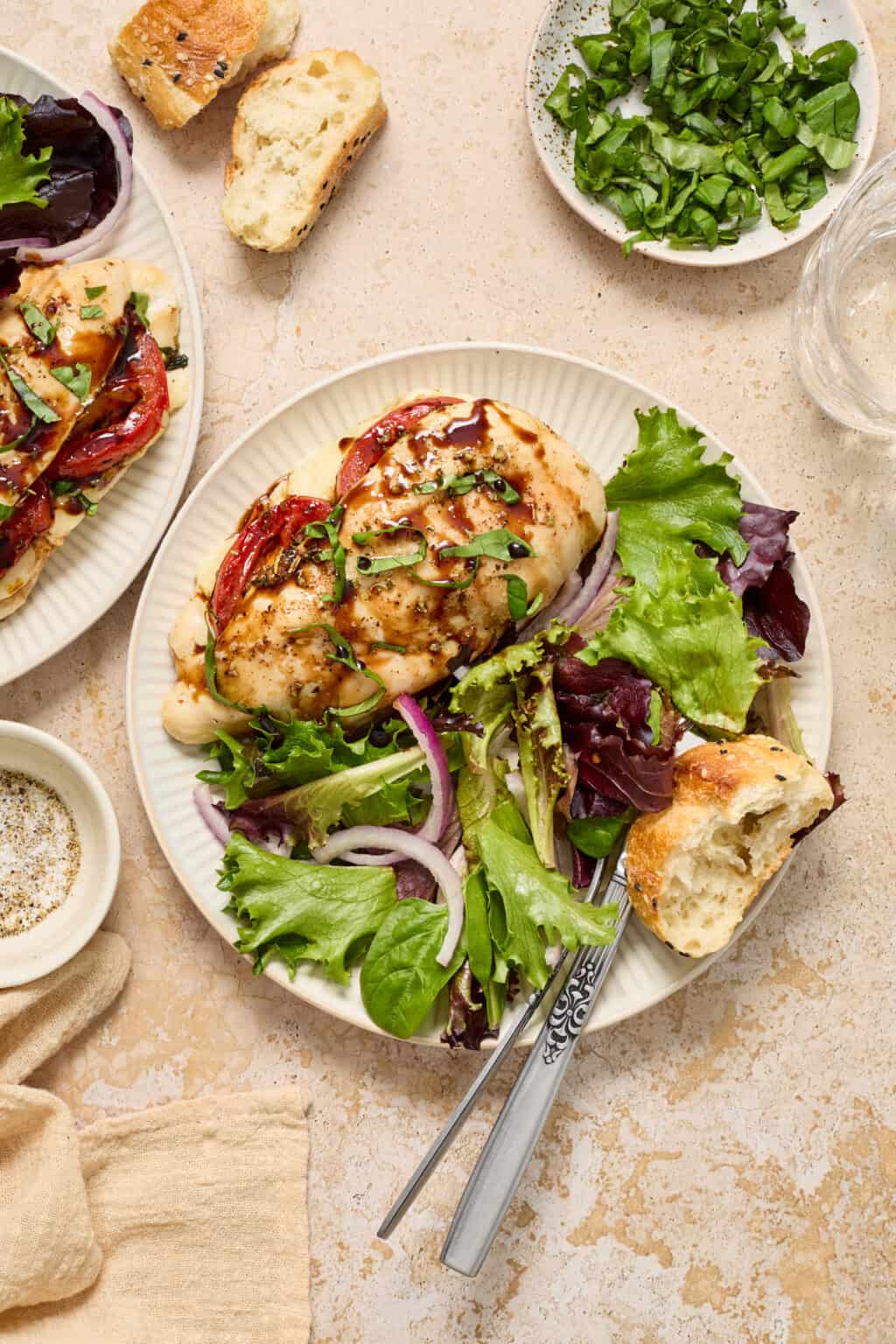 Baked Mozzarella Stuffed Chicken with Tomato and Basil | Lemons & Zest