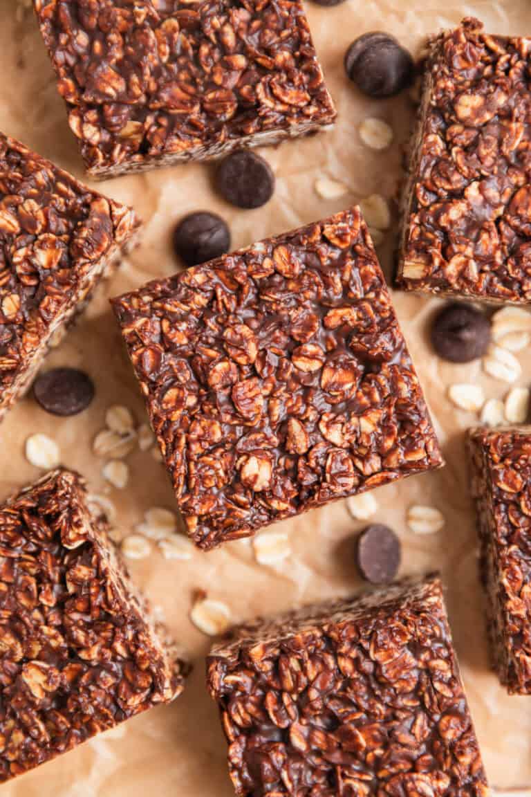 No Bake Chocolate Peanut Butter Oatmeal Bars | Lemons & Zest