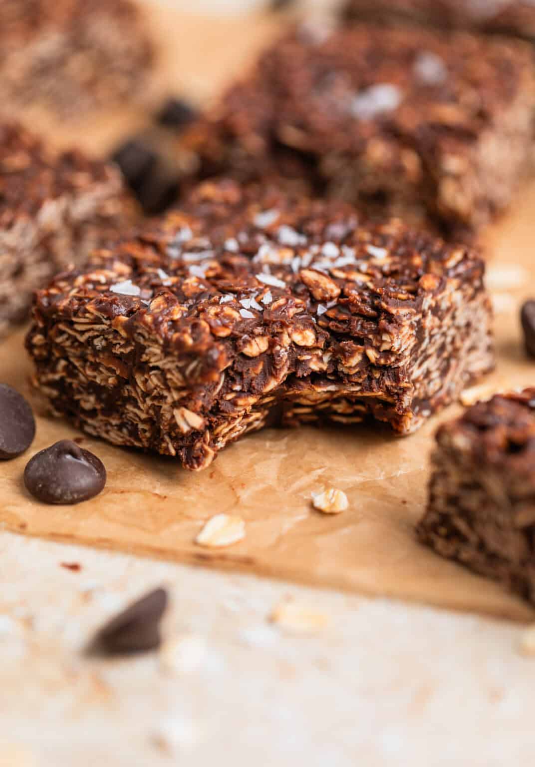 No Bake Chocolate Peanut Butter Oatmeal Bars | Lemons & Zest