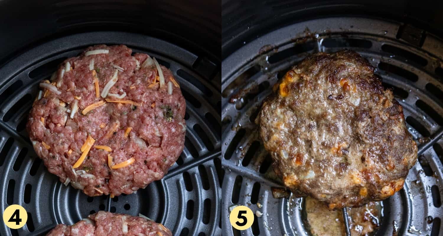 Air shop fryer hamburger