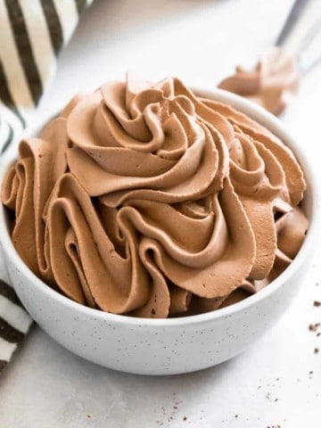 Chocolate Whipped Cream in bowl.