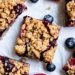 Mixed Berry Oat Bars with crumble oat topping.