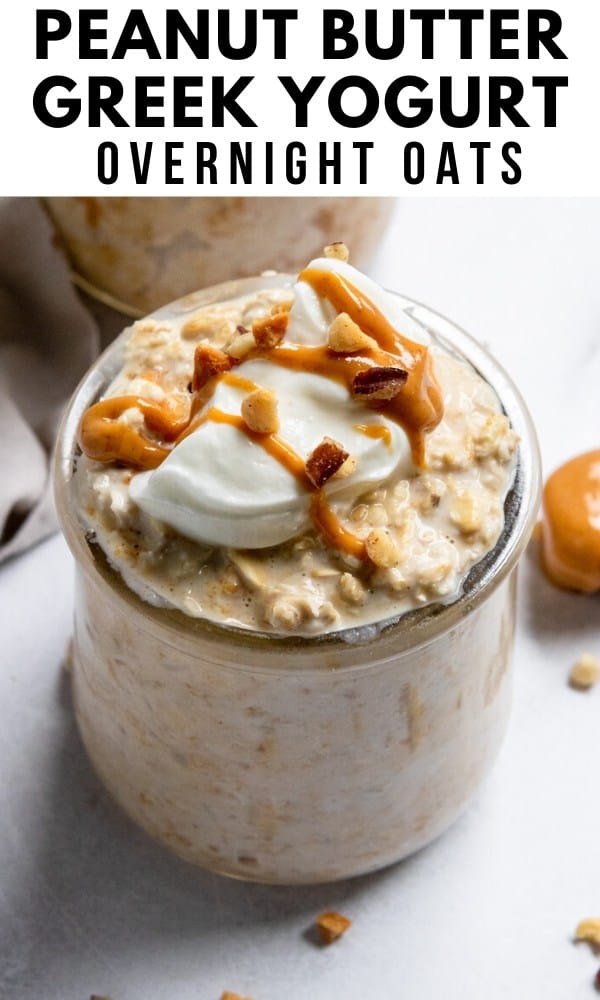 Peanut Butter Greek Yogurt Overnight Oats | Lemons + Zest