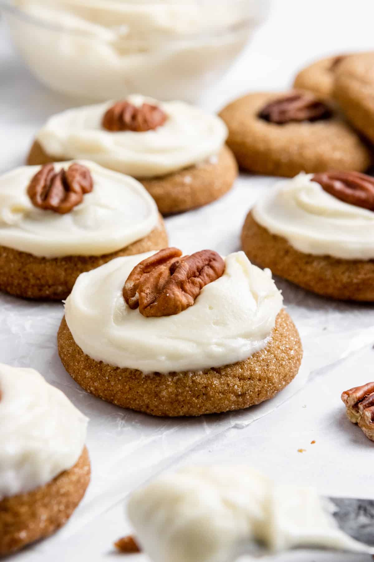 pumpkin spice cookies with cream cheese icing