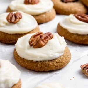 Pumpkin spice cookies with icing.