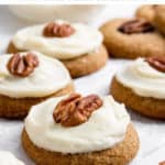 Pumpkin Spice Molasses cookies with frosting.