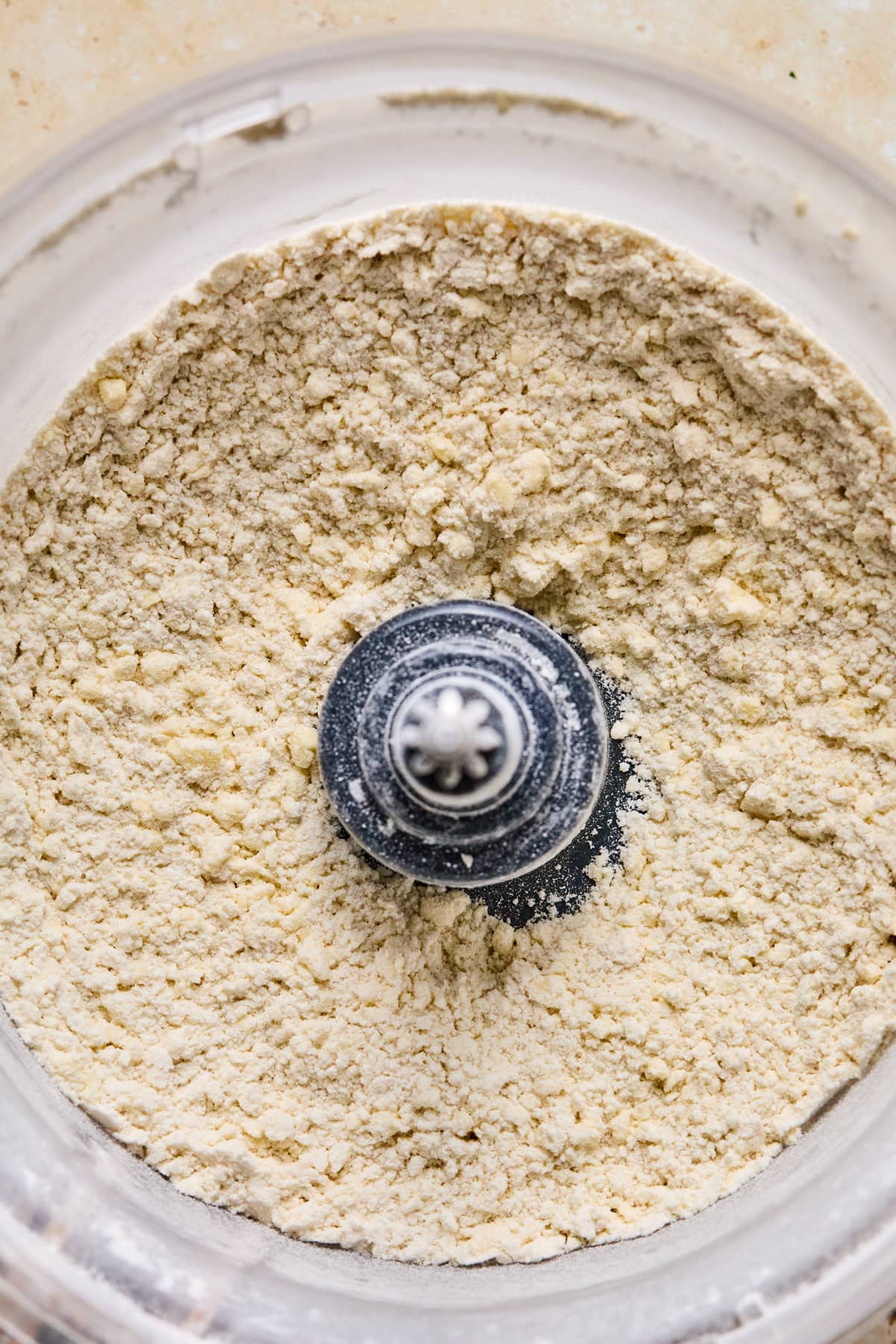 Combined flour and butter in food processor.