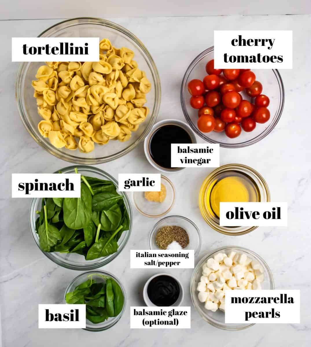 Easy Tortellini Caprese Pasta Salad with Balsamic Glaze | Lemons + Zest