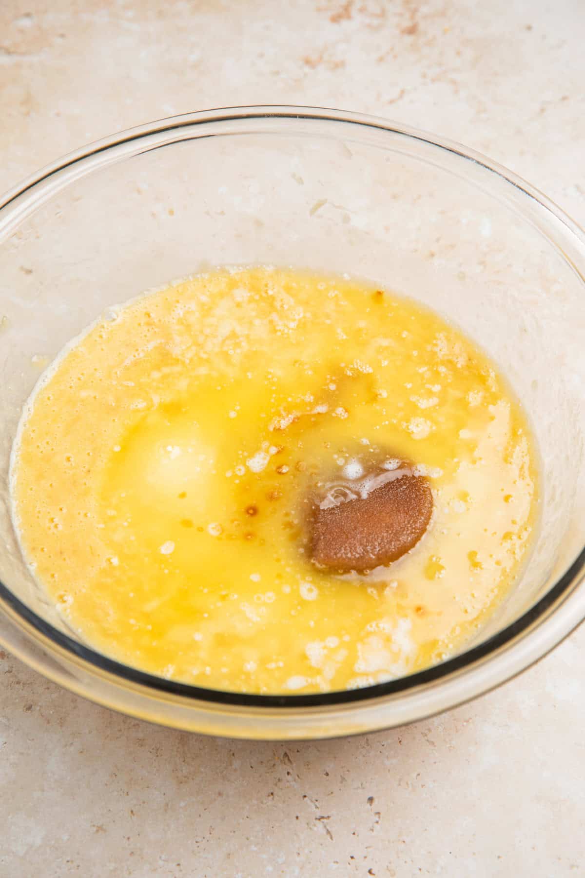 Mashed banana with butter, sugar and vanilla added.