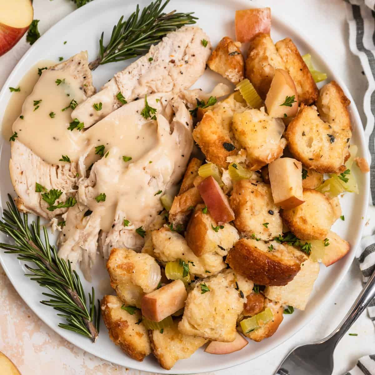 Simple Apple Sage Stuffing | Lemons + Zest | Holiday Recipe