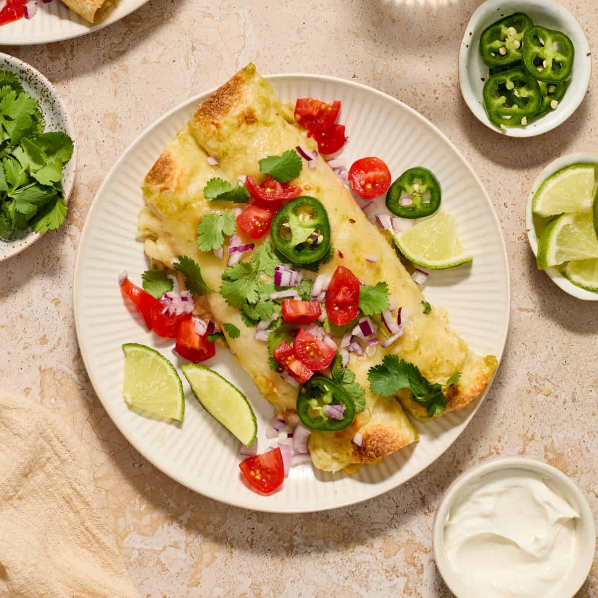 Easy Green Chicken Enchiladas Recipe | Lemons & Zest