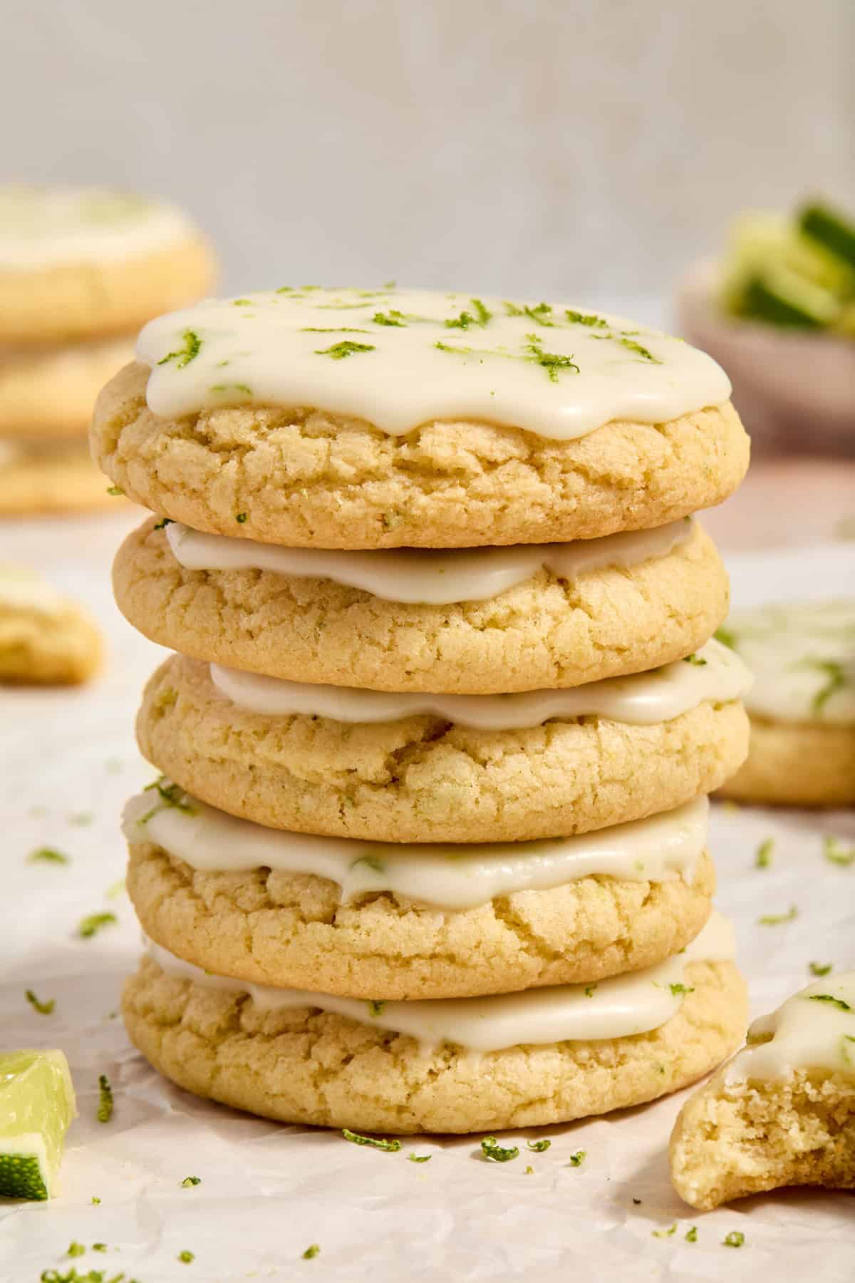 Easy Key Lime Cookies with Lime Glaze
